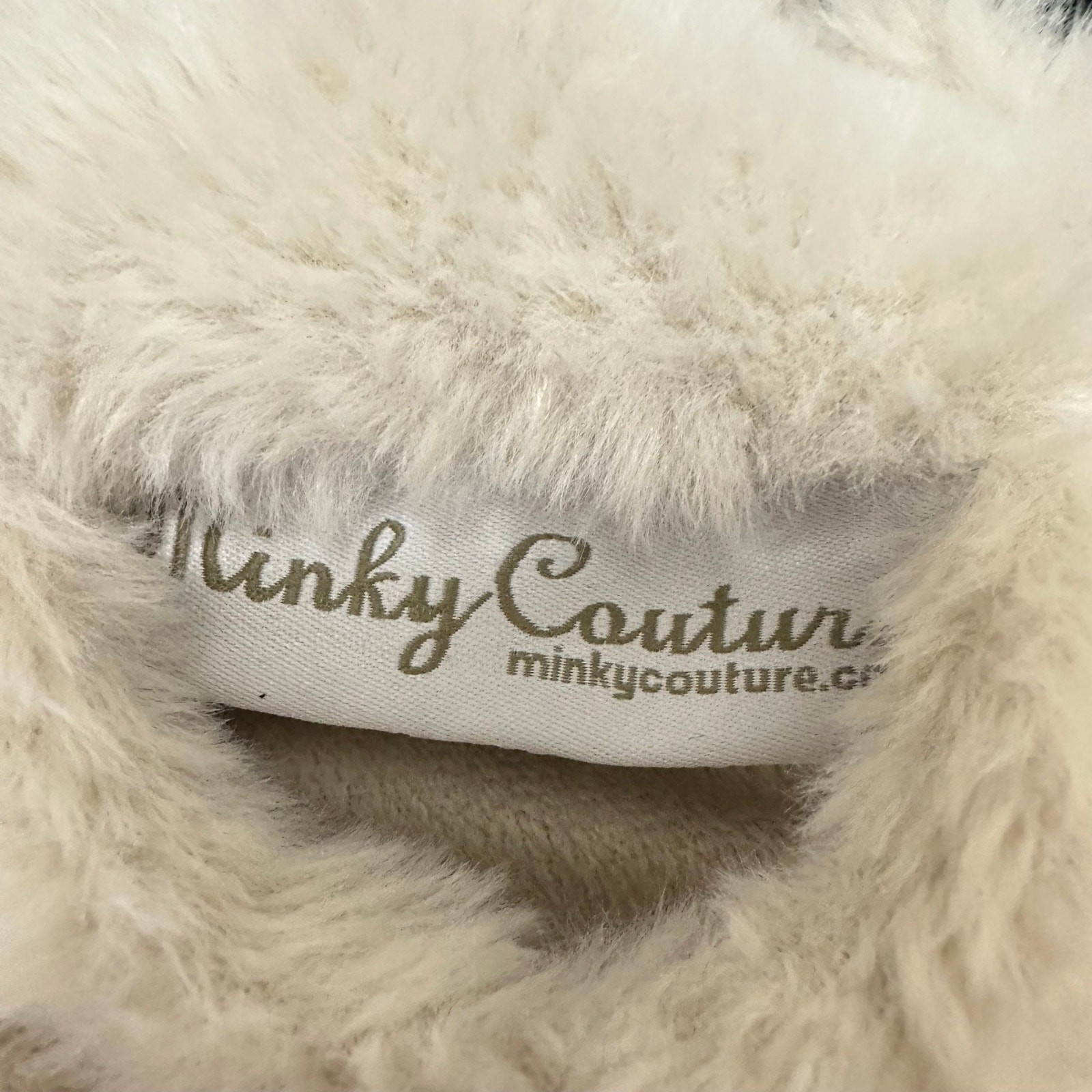 Minky Couture Cream Designer Robe Plush & Soft Faux Fur Heavy Size XS