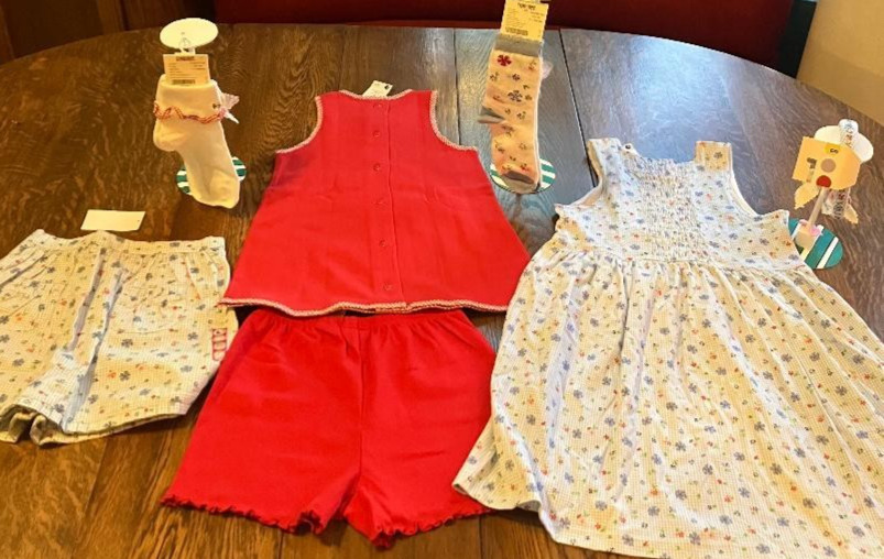 Your CHOICE 2001 country picnic dress shorts swing top ruffle socks hair NWT 7