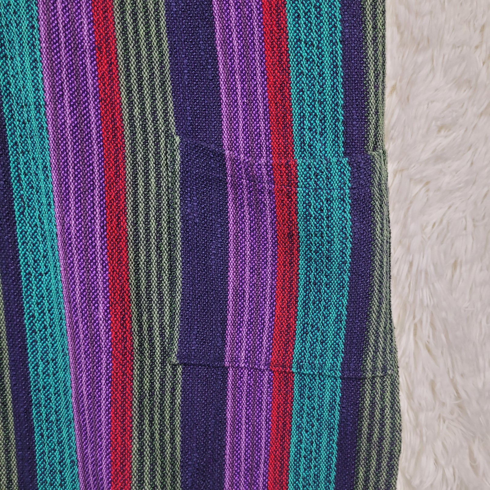 Unbranded Hand Woven Striped Open Duster Cardigan Lagenlook Boho Hippie