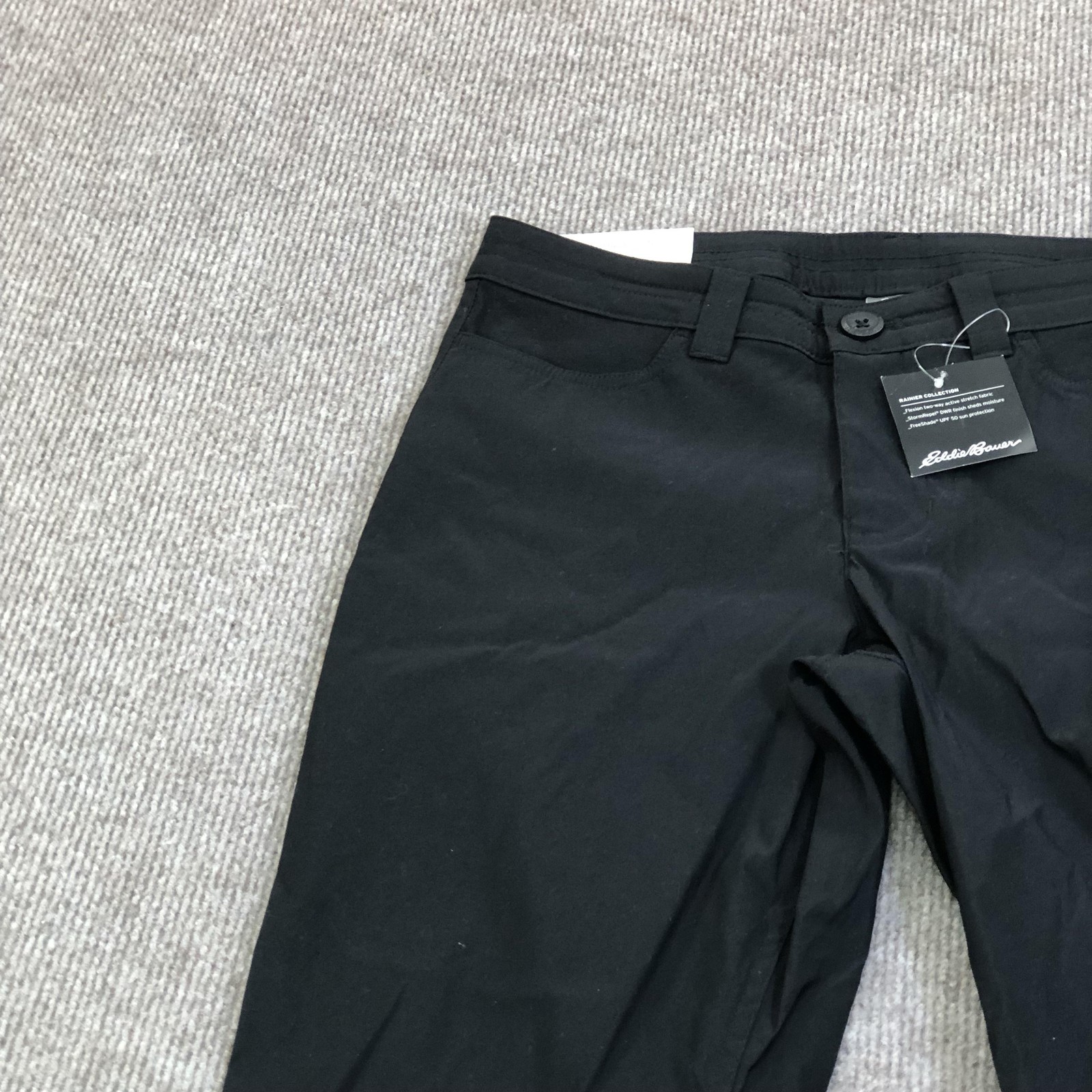 Eddie Bauer Pants Womens 4 Black WR Rainier Capri Water Resistant Hiking UPF 50