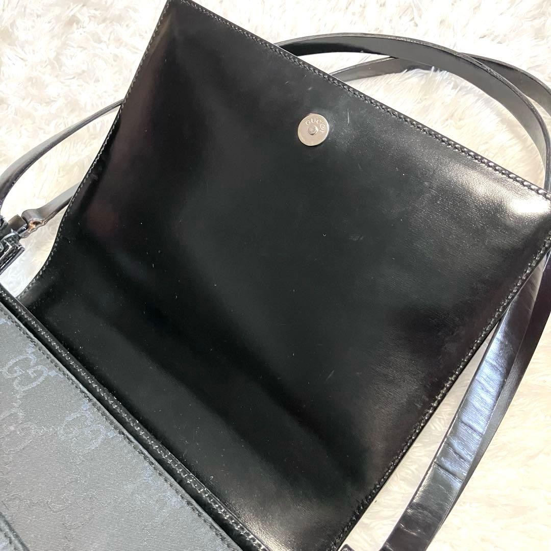 Gucci Shoulder Bag GG Pattern Leather Jacquard Woven Canvas