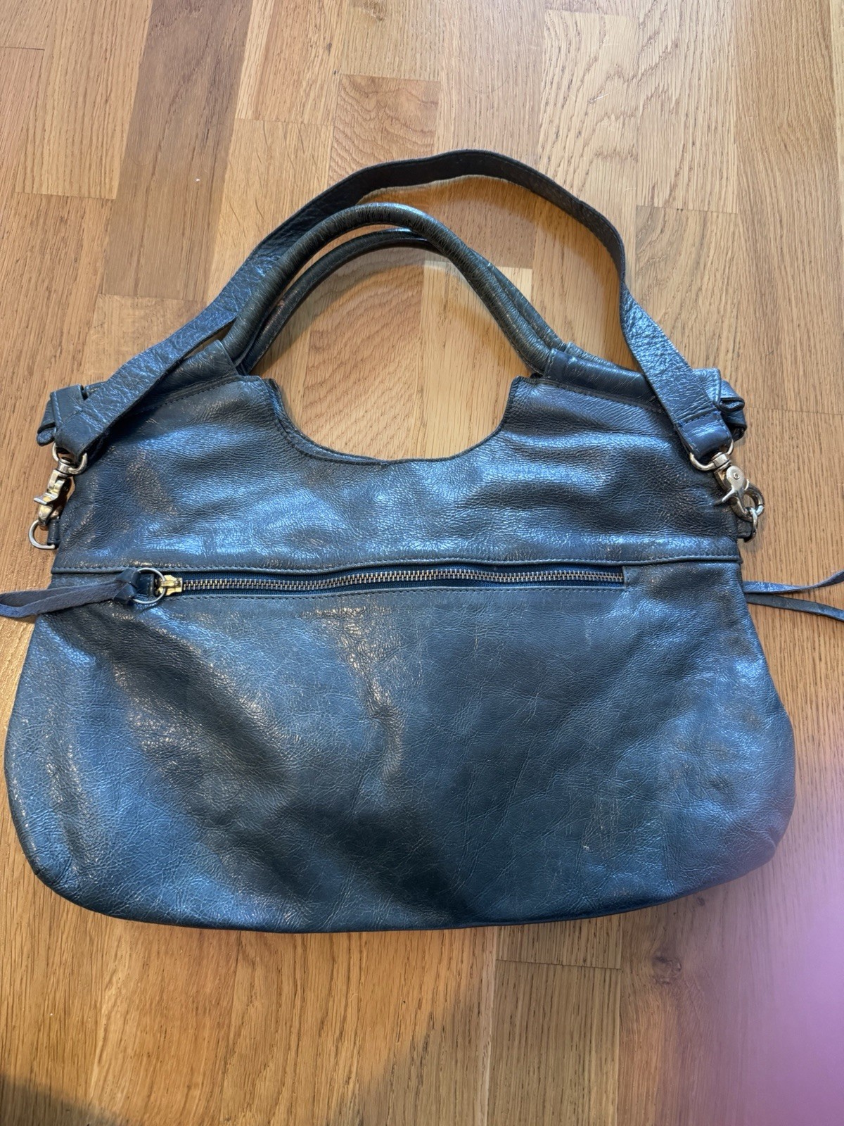 Foley+Corinna BlueGreen Satchel Top Handle, Detachable Strap, Zip, Gold Hardware