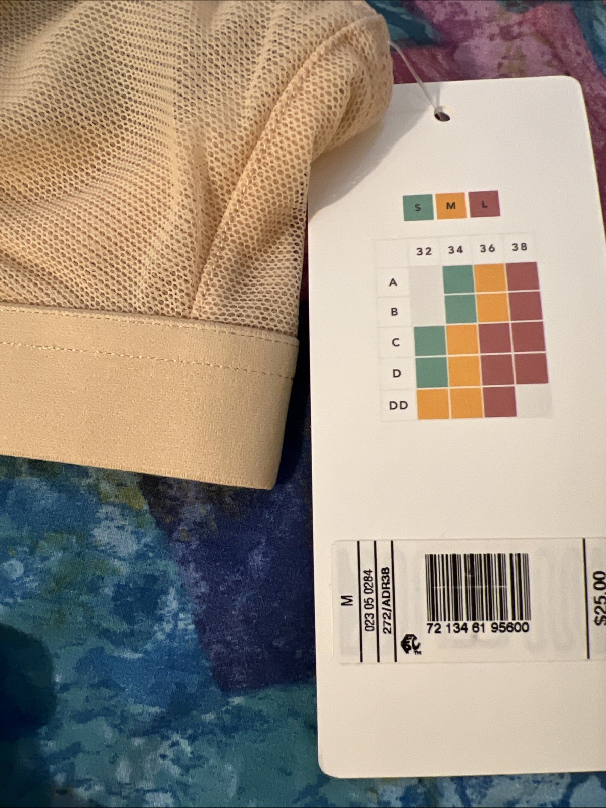 Bra, size S, M. Brand: All. You. Lively. 77% nylon, 23% spandex.