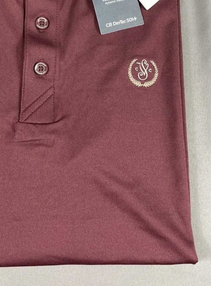 Cutter & Buck Golf Shirt Polo DryTec CHEST LOGO SVCC Small Maroon MSRP $70