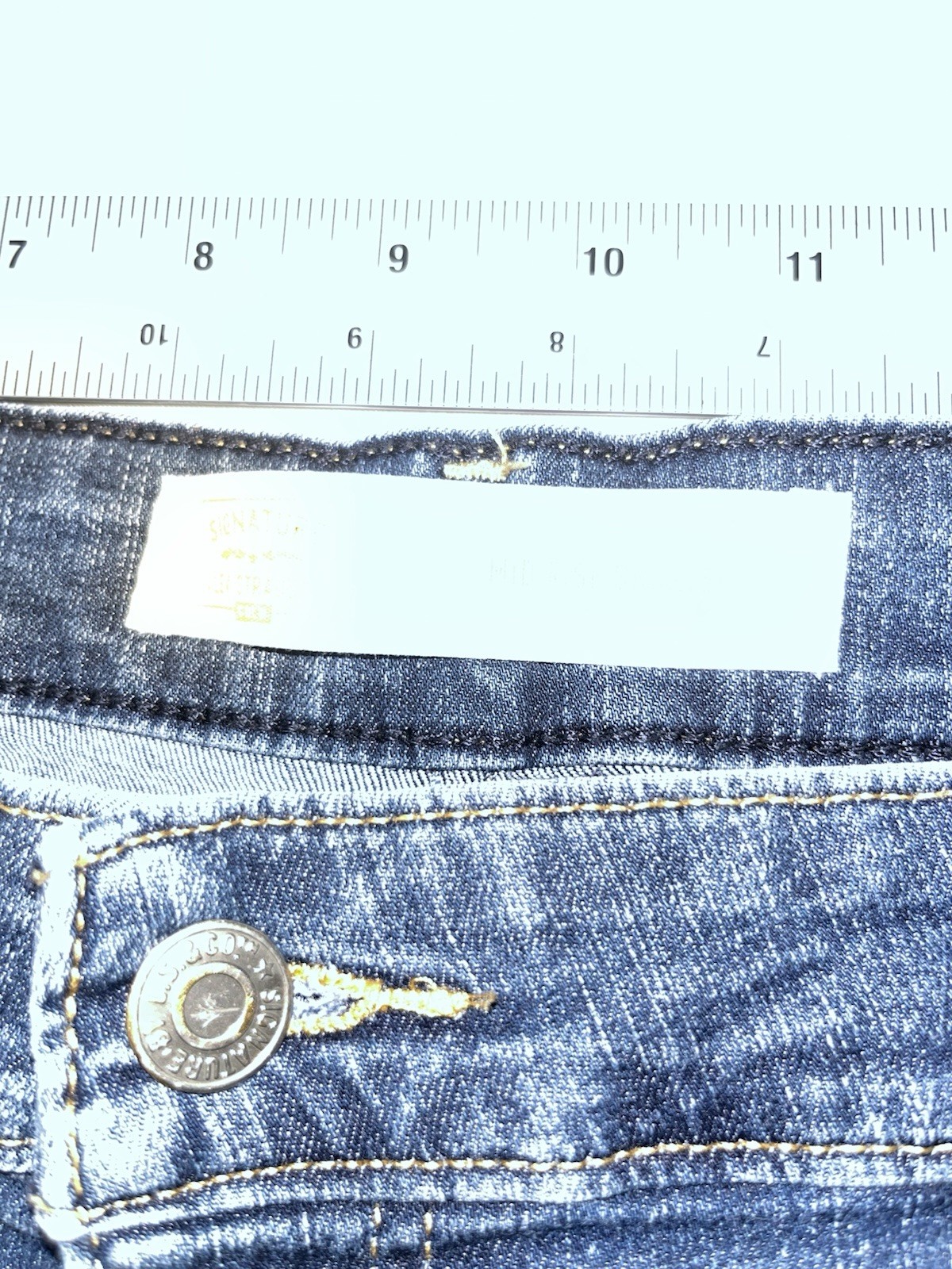 Signature by Levi Strauss & Co. Men’s Blue Dark Wash Distressed Stretch Shorts