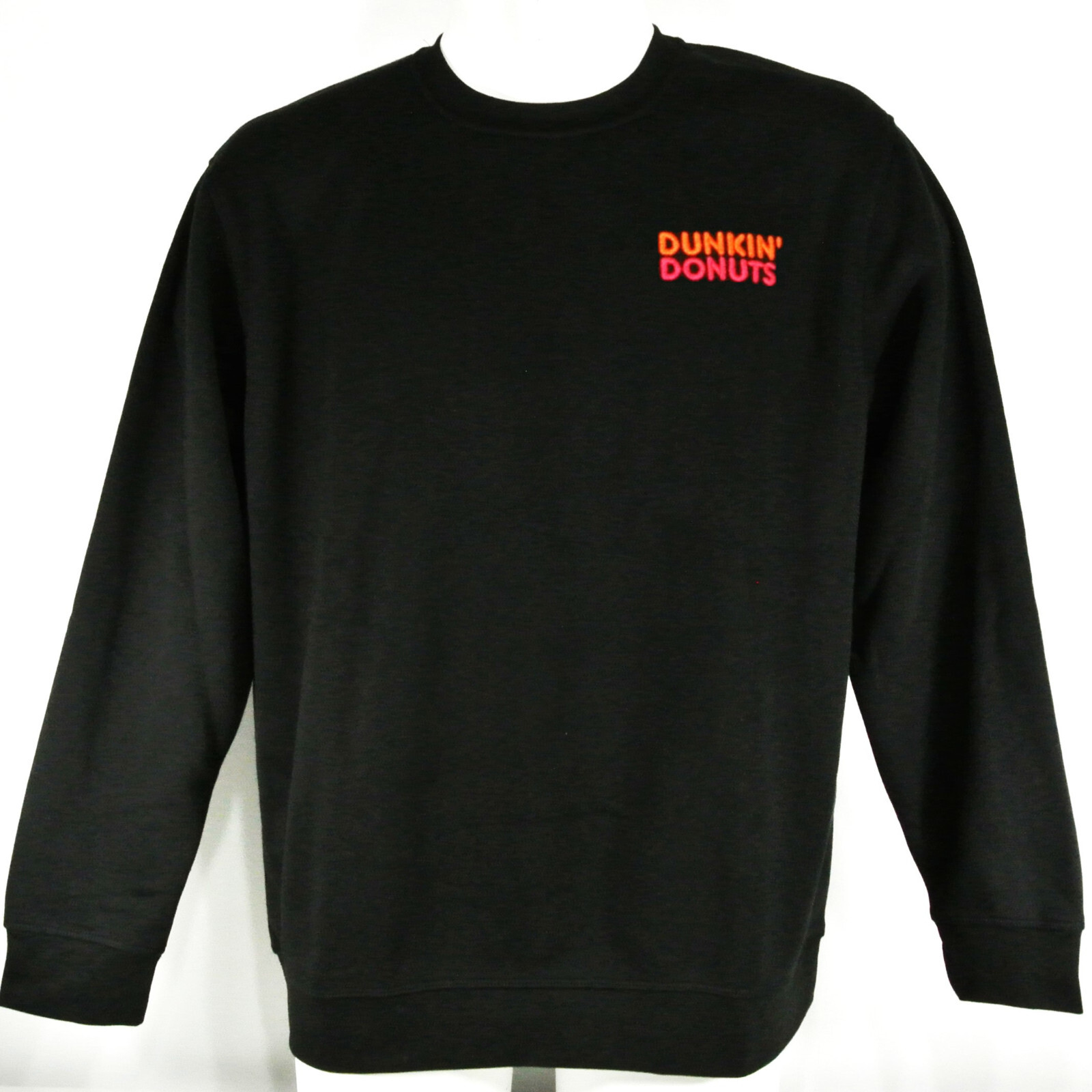 DUNKIN’ DONUTS Coffee & Donuts Employee Uniform Sweatshirt Black Size Large NEW