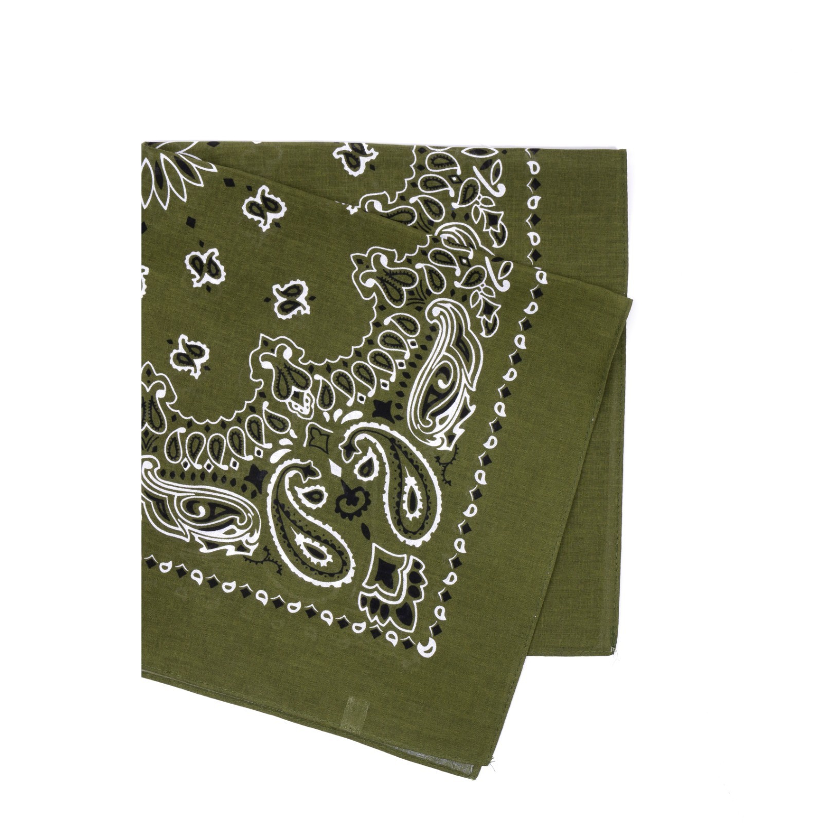 Rothco Jumbo Trainmen Paisley Bandana Cotton OD Green Headwrap Face Cover 27X27