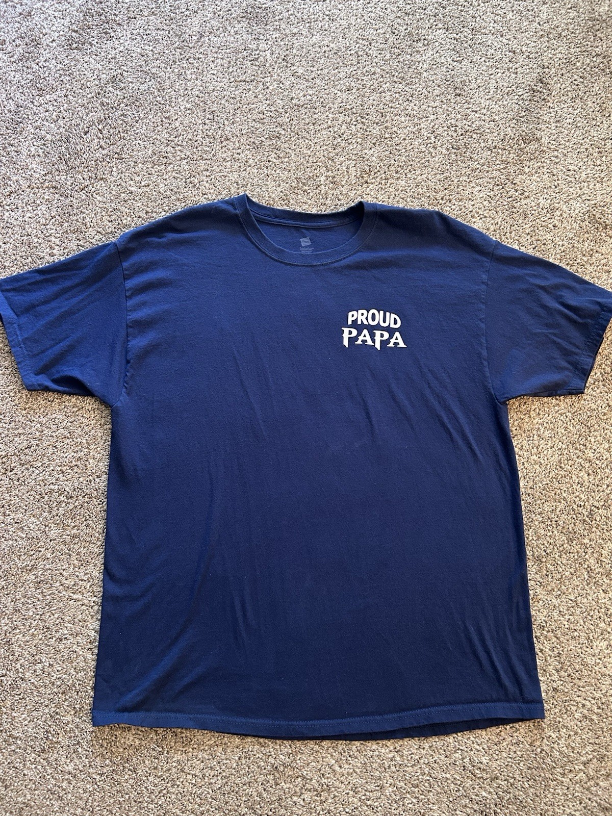Hanes ComfortSoft Men’s Blue Short Sleeve Crew Neck Proud Papa Graphic Tee XL