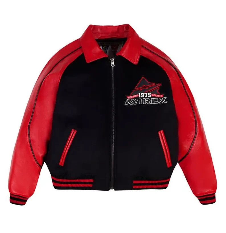 New Men Avirex Genuin Leather Bomber Jacket Iconic USA Design Personalized Gift