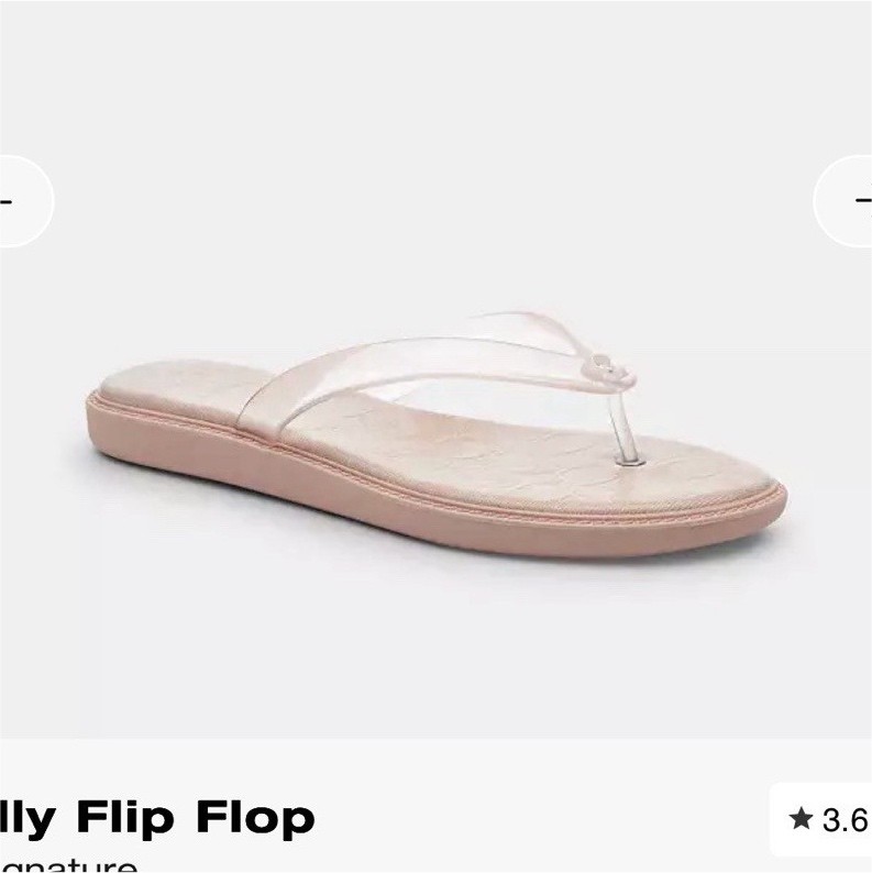 Coach Women’s Signature Flip Flop Sandals Pink Slip On B US 9 EU 40 UK 7