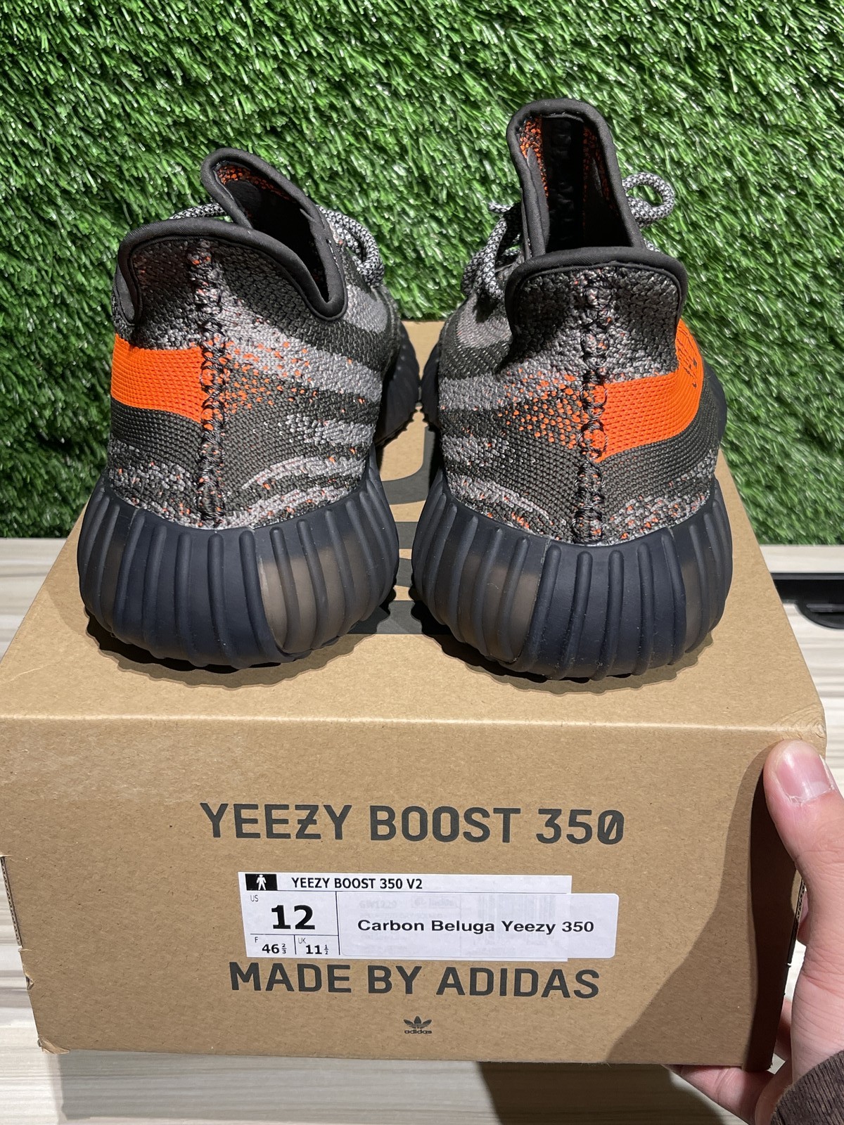 Size 12M/13.5W – adidas Yeezy Boost 350 V2 Carbon Beluga Sz 12 HQ7045
