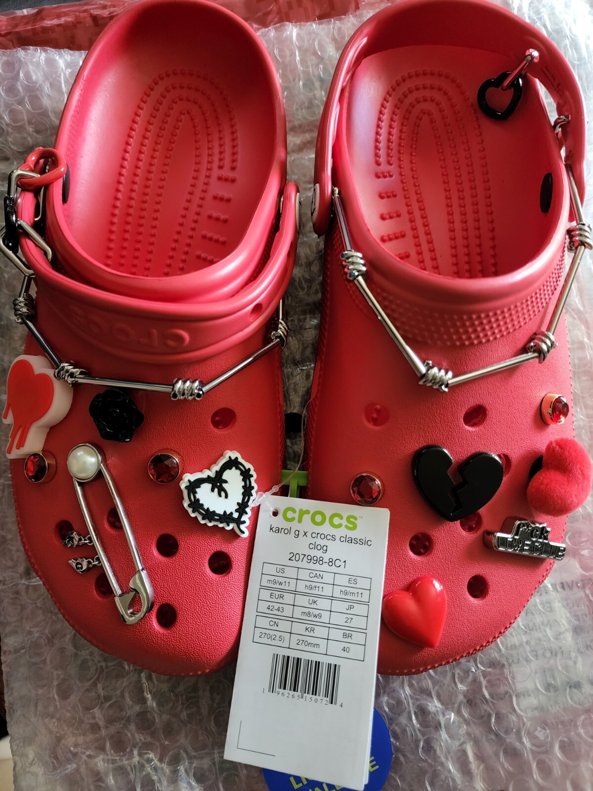 🔥LIMITED🔥☄️ Karol G X Crocs Classic Clog Size 9M/11W. THE BOX IS THE BAG.