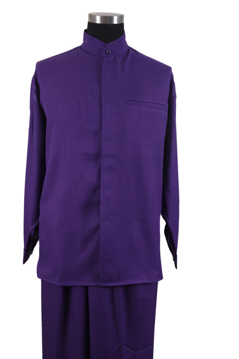 New MEN’S BAND COLLAR LONG SLEEVE TWO PIECE SETS CASUAL WALKING SUITS M2826