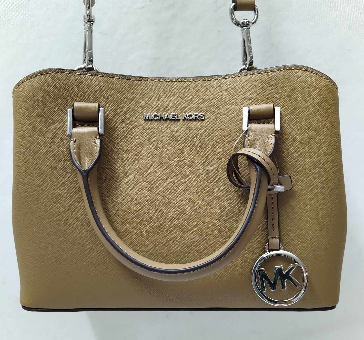 Michael Kors Savannah Brown Leather Double Handles Satchel Bag – NWT