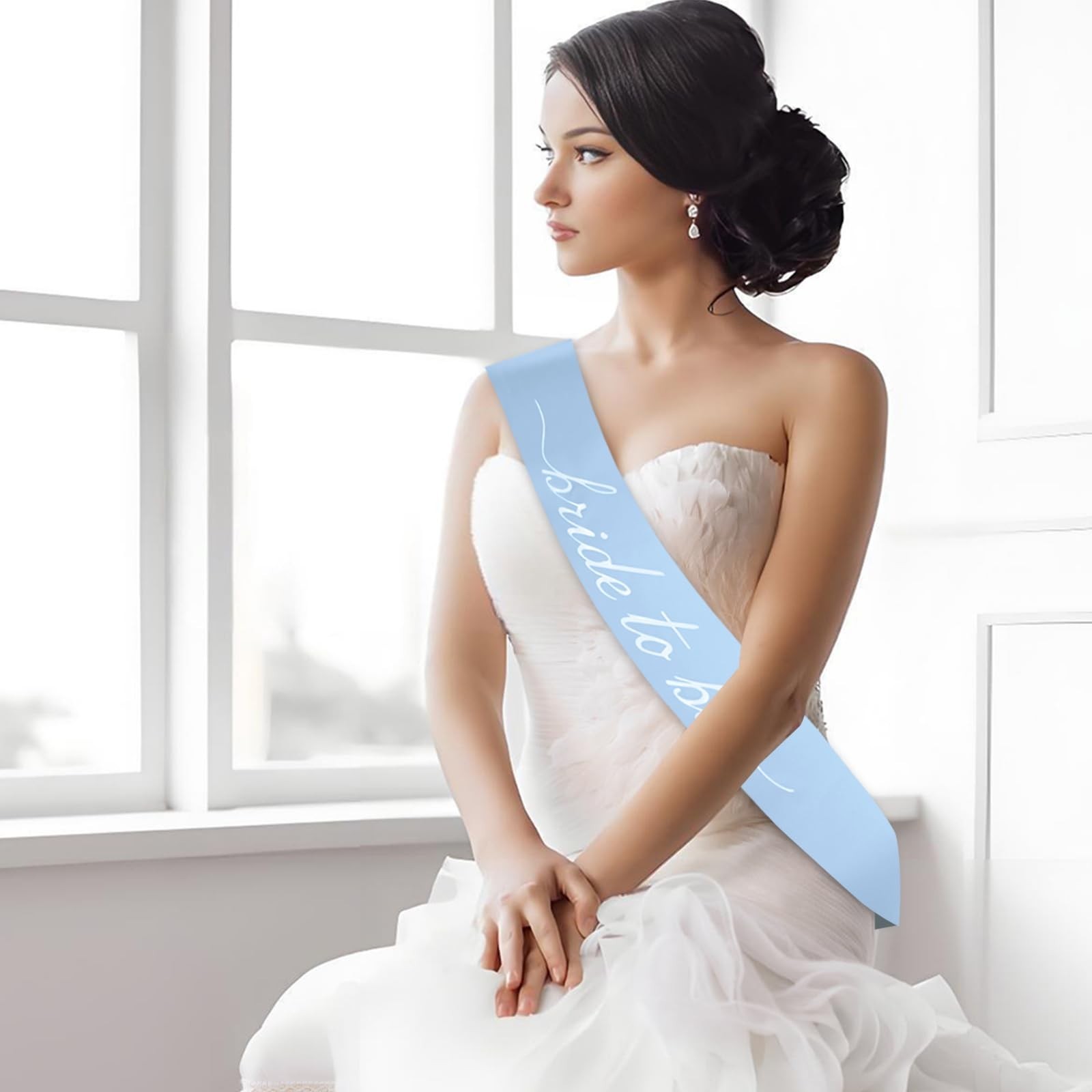 MILVOWOC Blue Bride to Be Sash in Soft Satin, Bachelorette Party Wearable, Br…