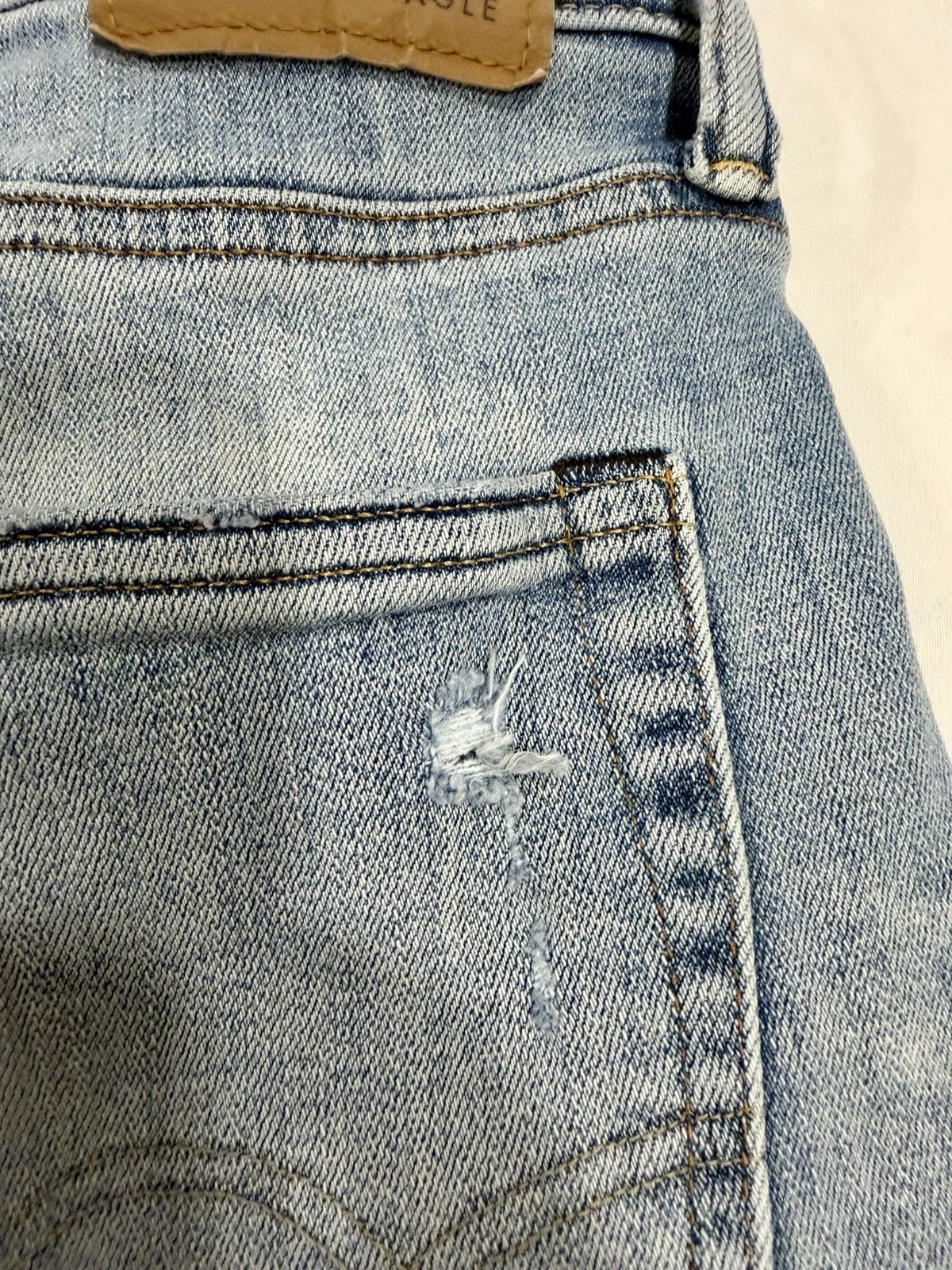 American Eagle Airflex+ Mens Jeans 29×30 Athletic Fit Blue Denim Distressed
