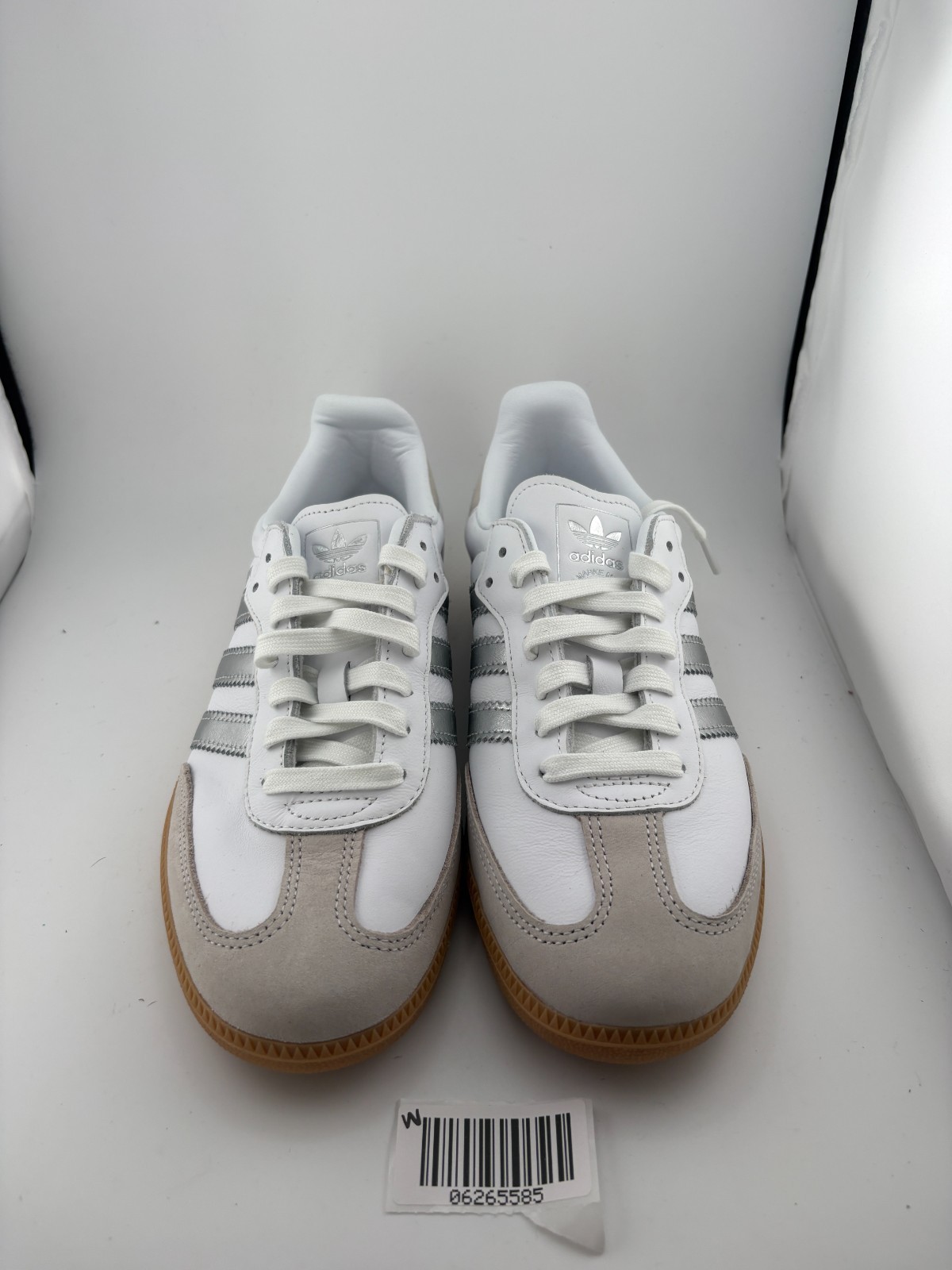 WORN adidas Samba OG White Silver Metallic Grey JI2725 Size 8W NO BOX