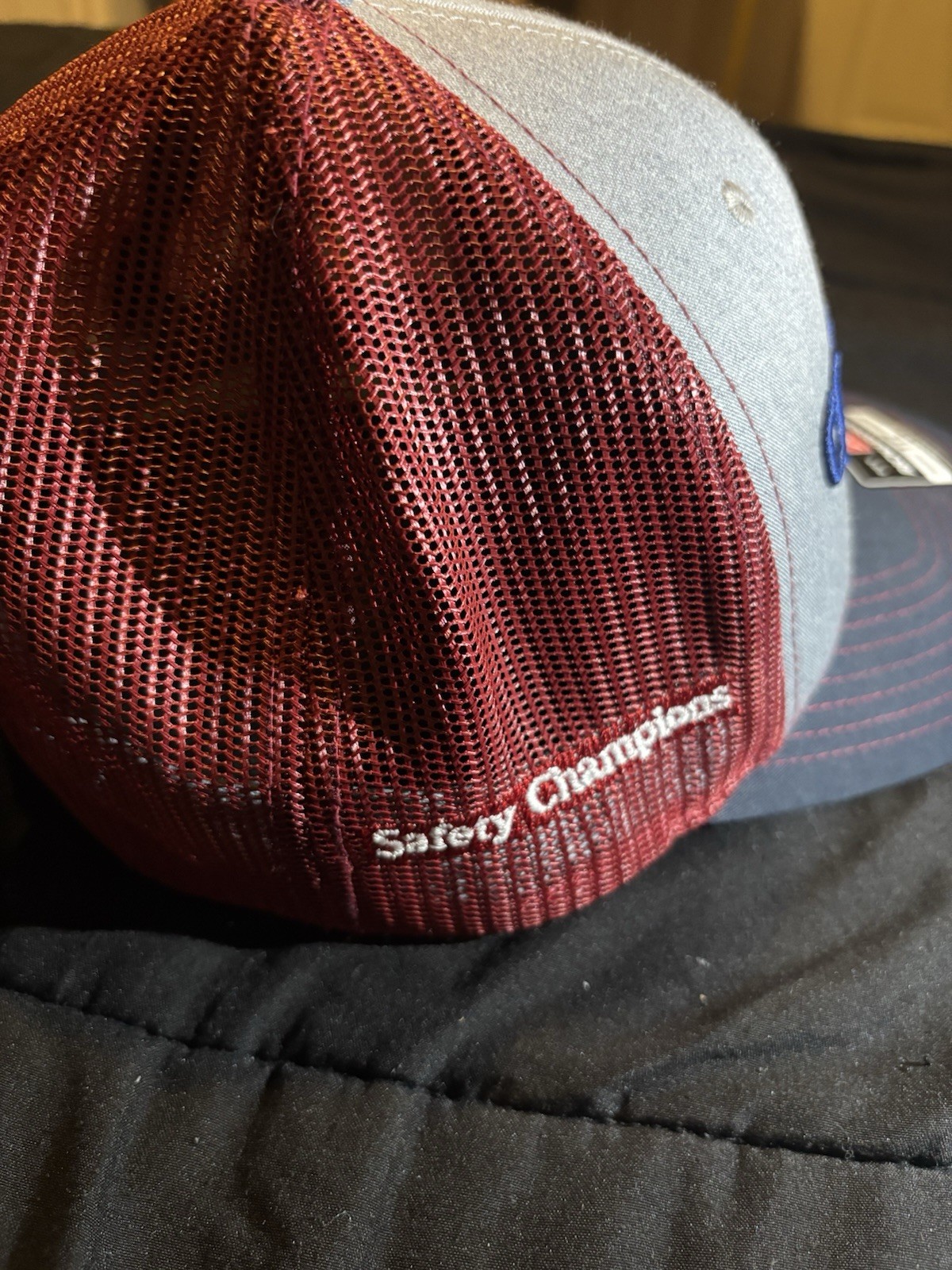Richardson Trucker Hat Gray/Maroon/Navy Solid Mesh Back Adjustable One Size