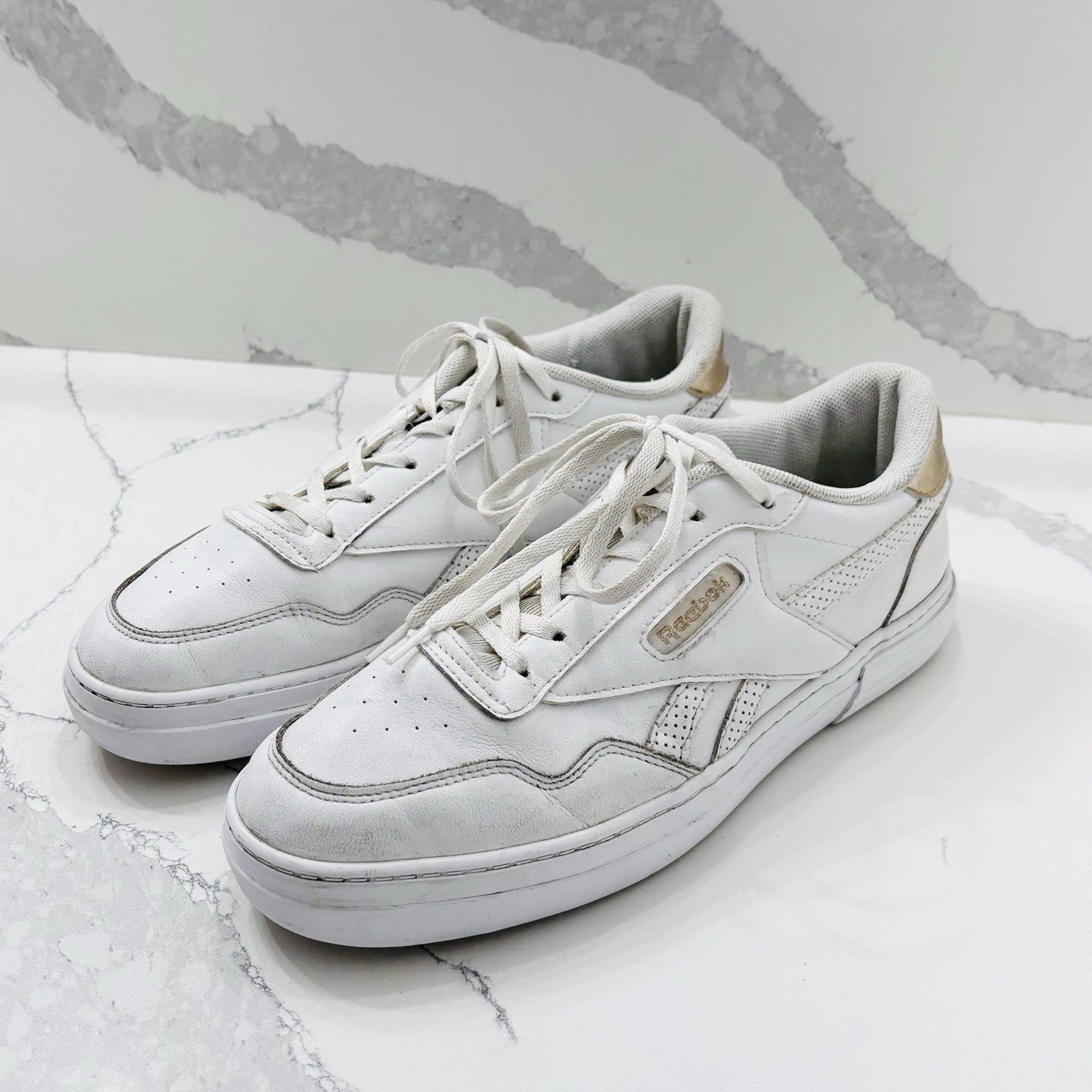 Reebok Women’s 10 Classic Club C 85 White Gold Fashion Sneakers