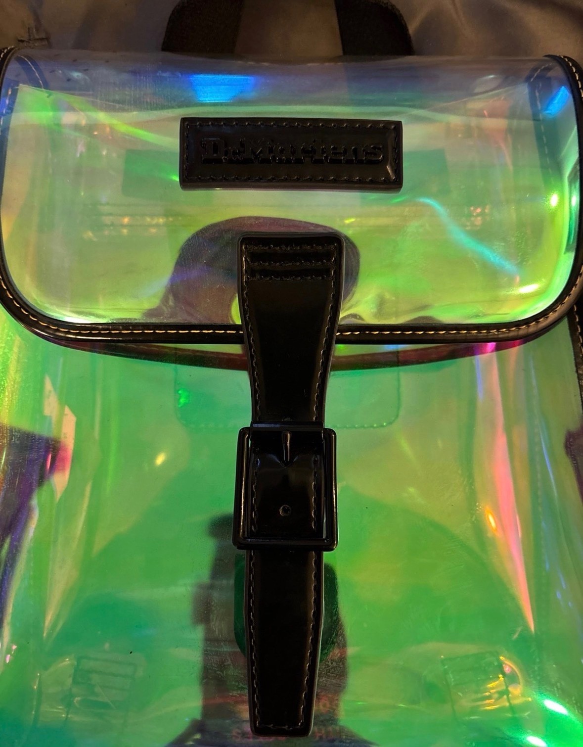 Dr Martens Mini Iridescent Holographic Clear Backpack