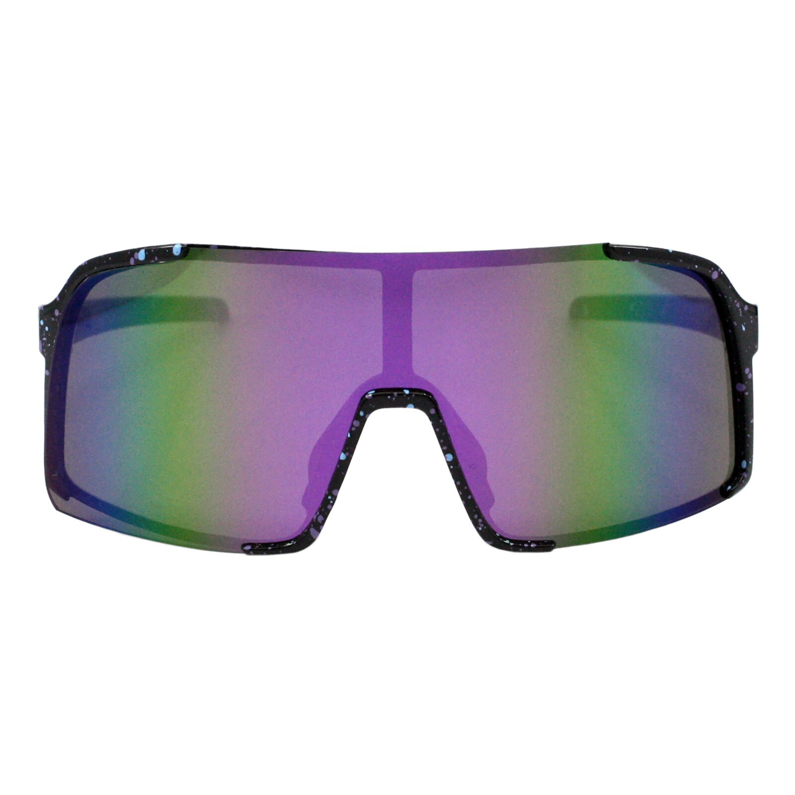 Sporty Shield Sunglasses Oversized Square Semi-Rimless Mirror Lens UV400
