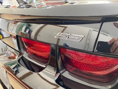 (Set of 2) Slant SS Grill Side Fender Trunk Emblem Badge Decal with Sticker for