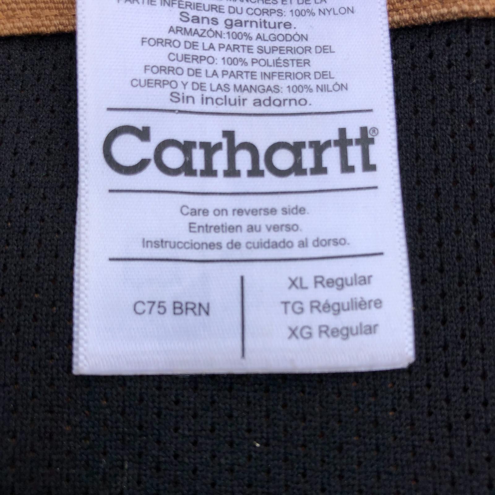 Carhartt C75 BRN Canvas Hooded 3 in 1 Jacket Coat No Liner Men’s Size XL