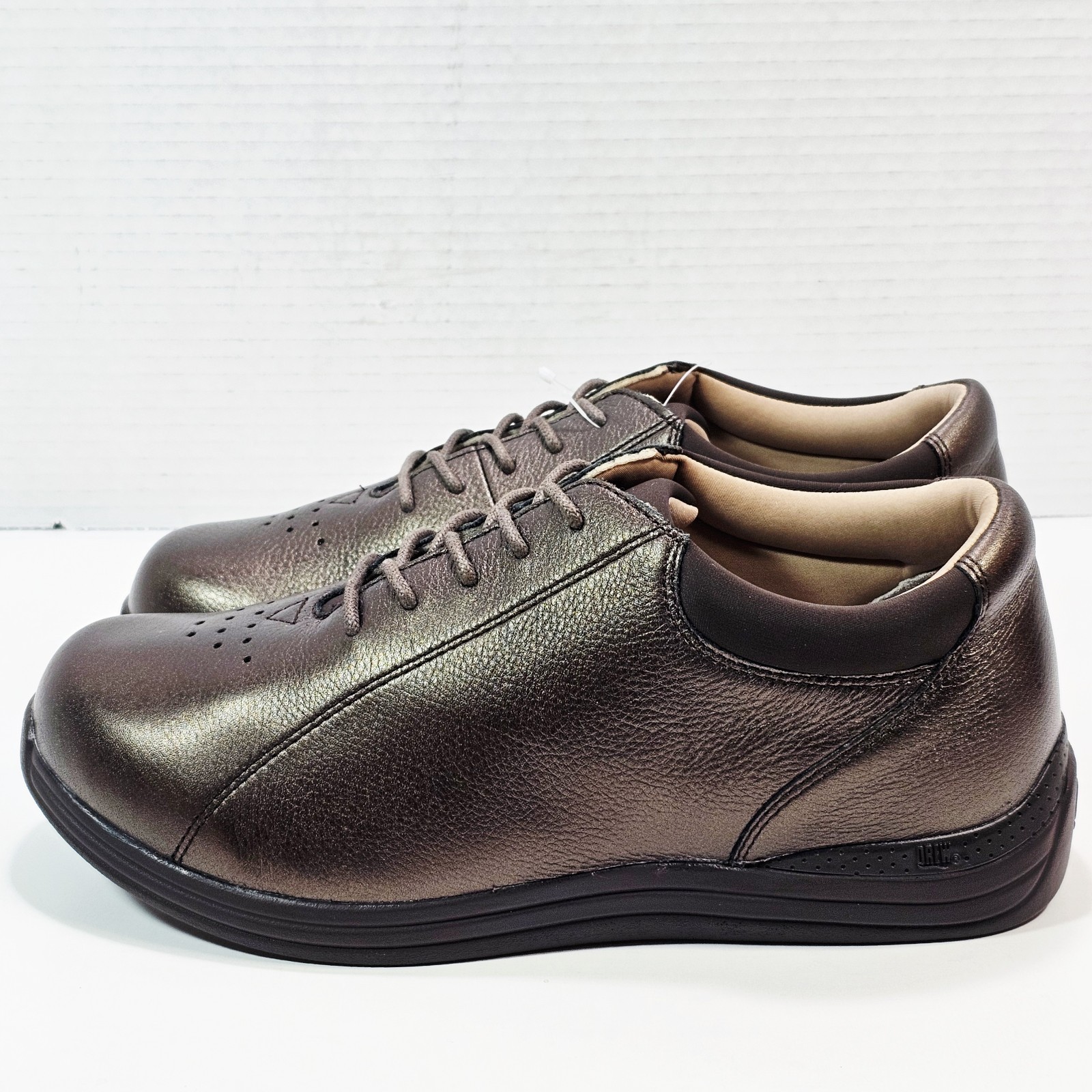 Drew Womens 8.0 EXTRA WIDE Orthopedic Walking Sneakers Tulip Brown Metallic