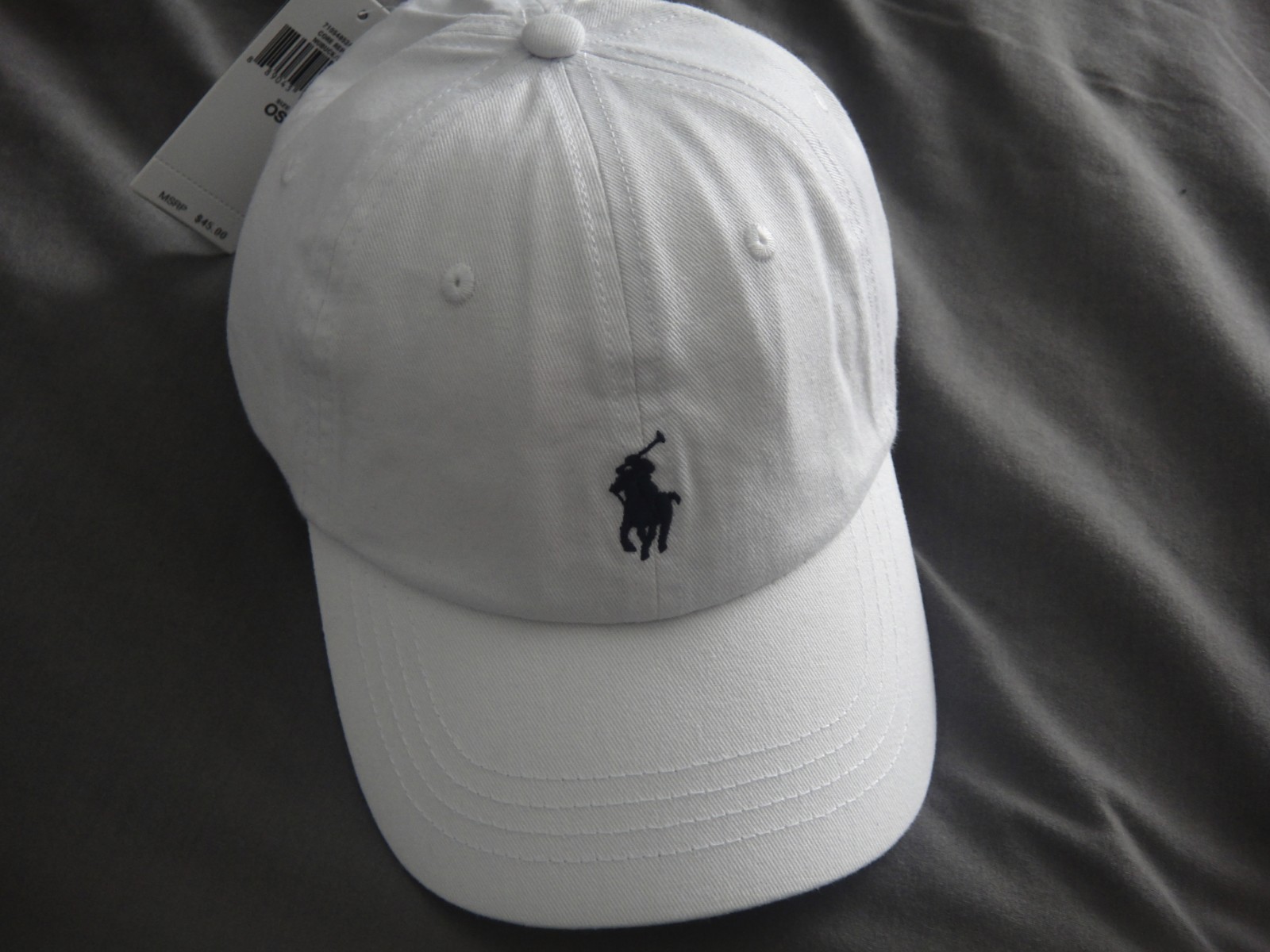 POLO RALPH LAUREN Women One Size Cotton Chino Adjustable Ball CAP, WHITE, NWT