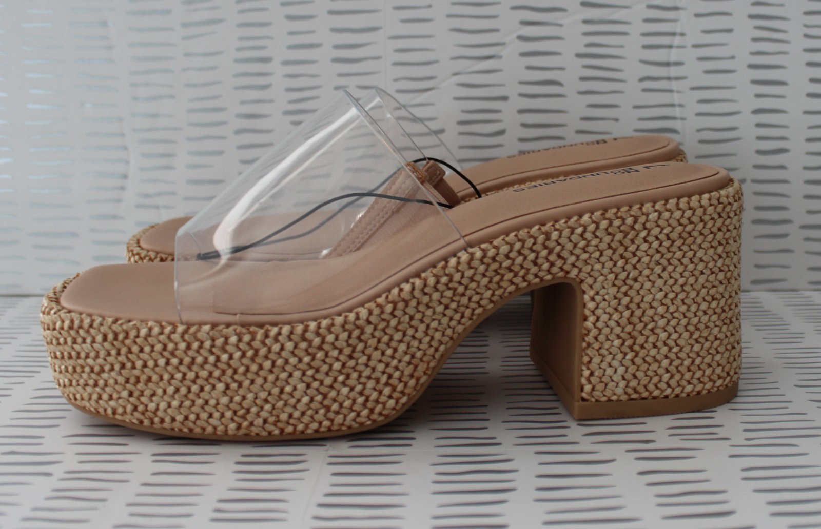No Boundaries Womens Platform Mule Sandal Clear Multisize NWT