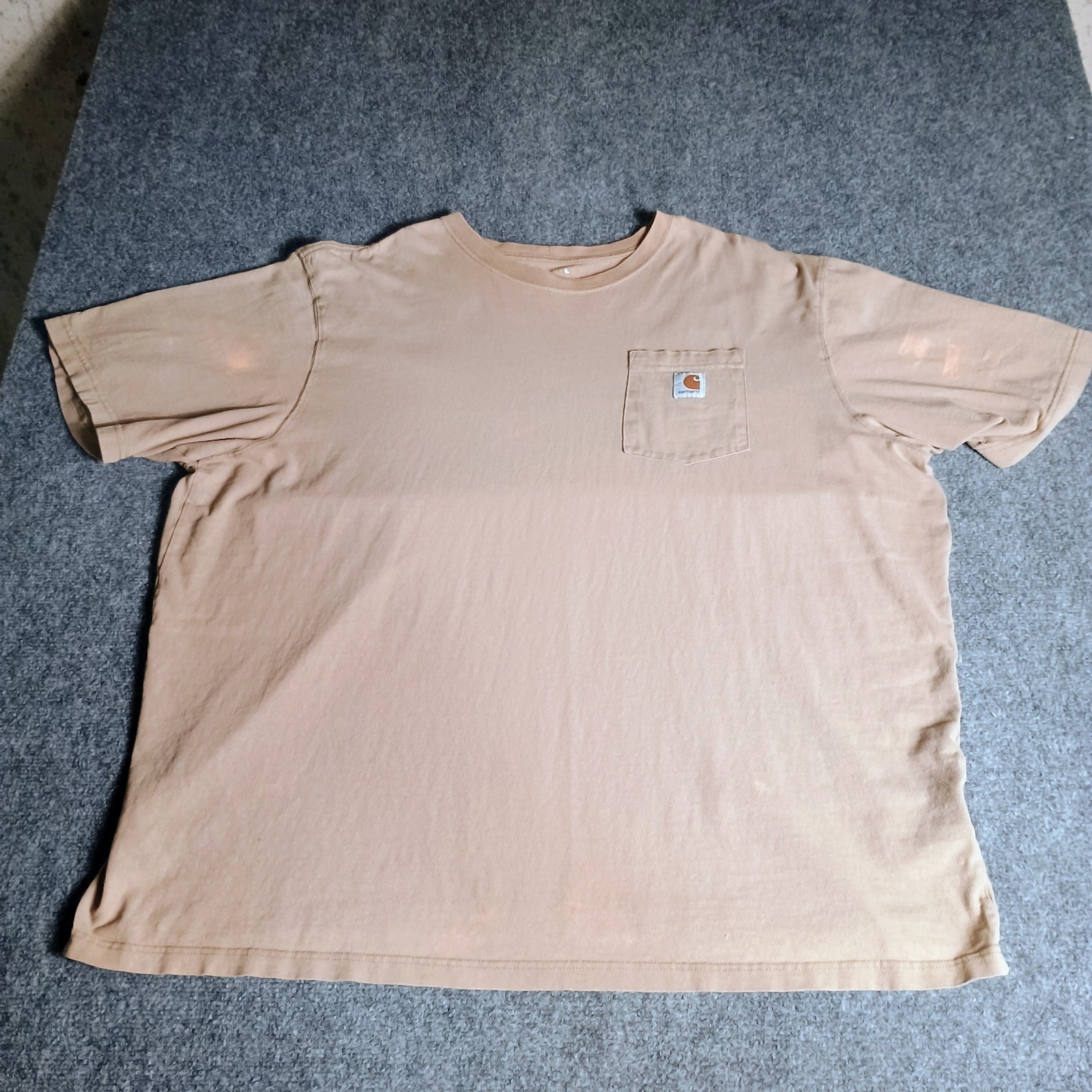 Carhartt Pocket T-Shirt Men’s 3XL Tan Khaki 100% Cotton K87 Workwear