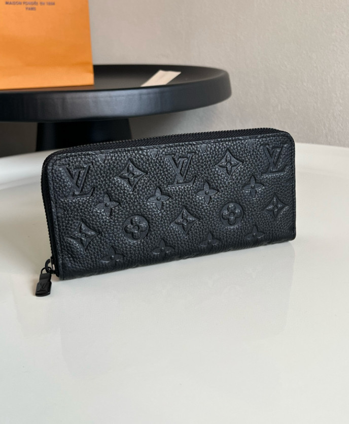 Louis Clemence Wallet Monogram Empreinte Black Zip Around Long Wallet