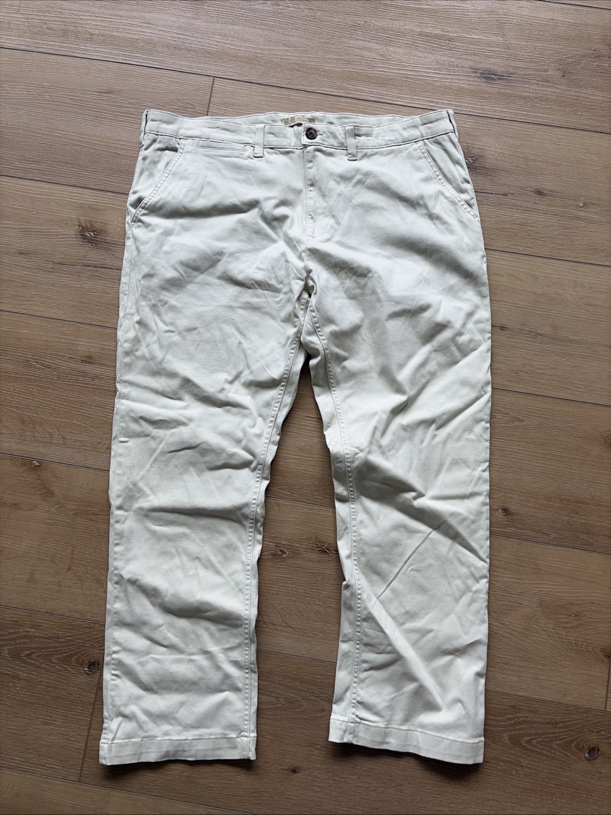 Elliot Mulryan Mens Tan Khaki Chino Pants 38×30 Cotton Blend Stretch Flat Front