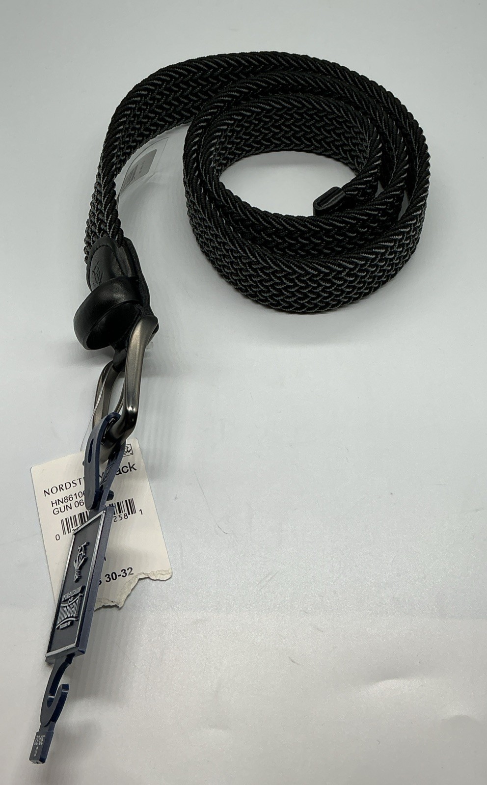 Penguin Elastic Fabric Woven Stretch Belt Size 30-32 Black Gray
