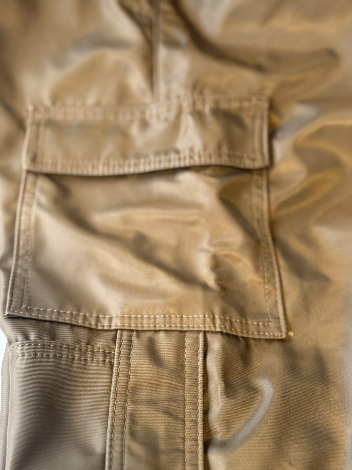MNML Brown Snap Button Cargo Pants Draw String Waist 30/31 Small