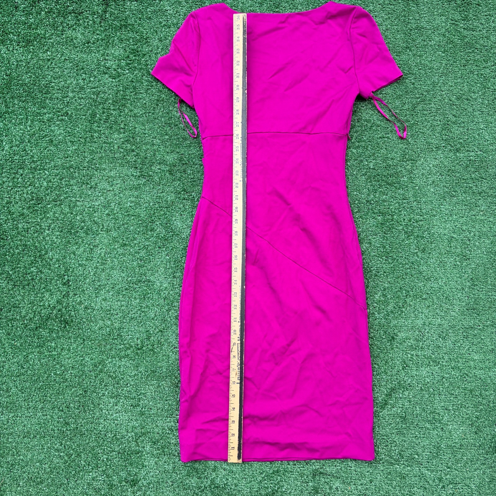 Diane von Furstenberg Bevina Pencil Dress Ruched Size Petite P/S Pink