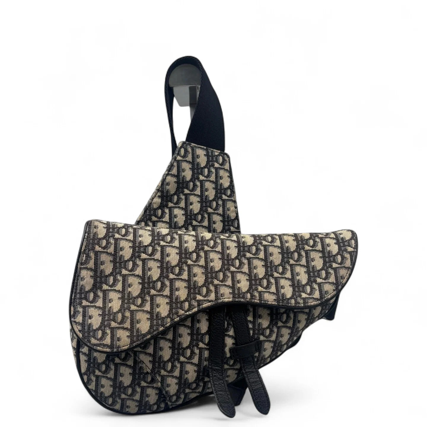 Dior Mans Saddle Bag Black Beige Navy Oblique (mx072426a6r)