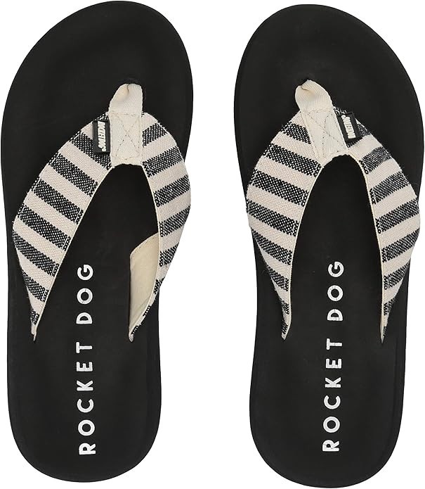 rocket dog spotlight flip flop black/white New women 7