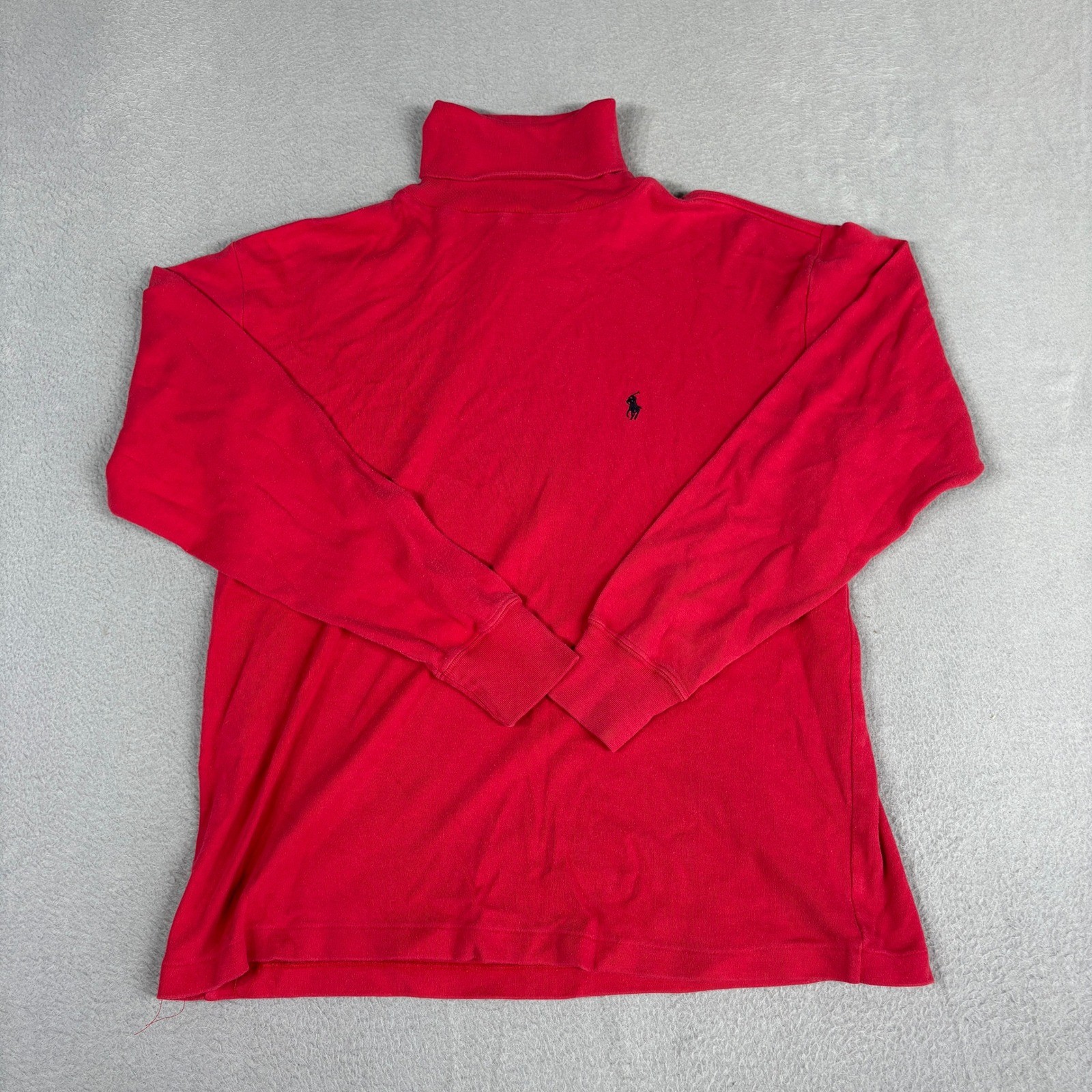 Polo Ralph Lauren Mens M Red Cotton Turtleneck Long Sleeve Pony Logo USA Layer