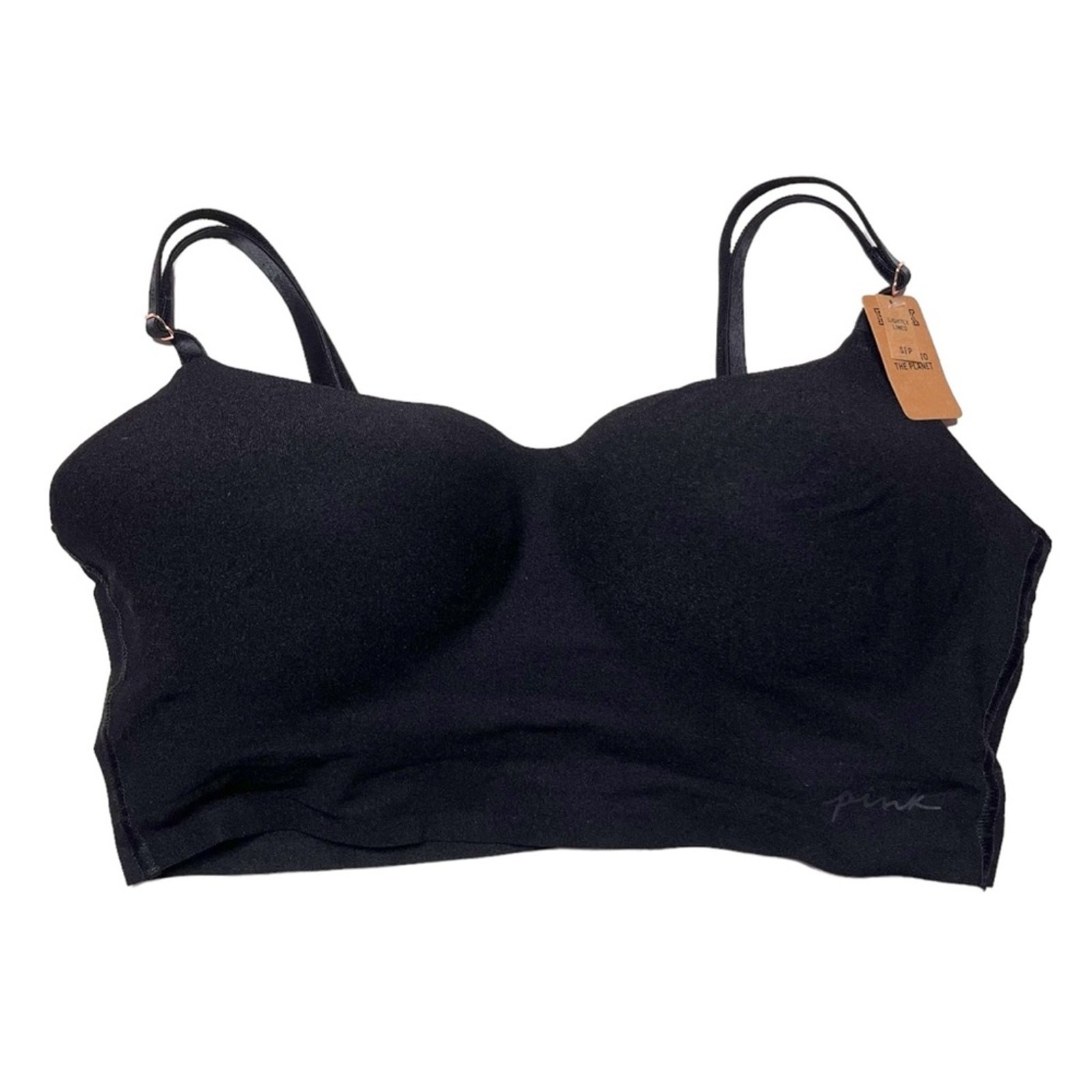 Victoria’s Secret PINK Loungin’ Wireless Lightly Lined Bra Black Size Small