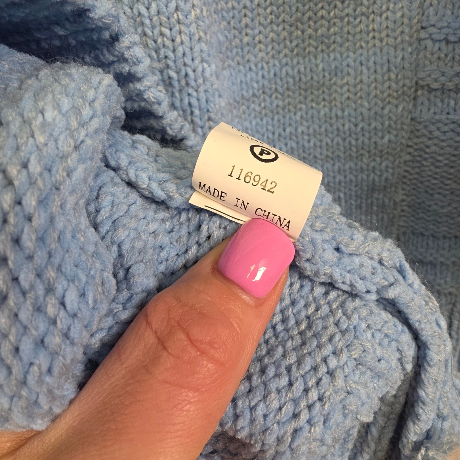 Staccato Cable Knit Sweater Womens L Blue Cozy Soft Fisherman Cottagecore Preppy