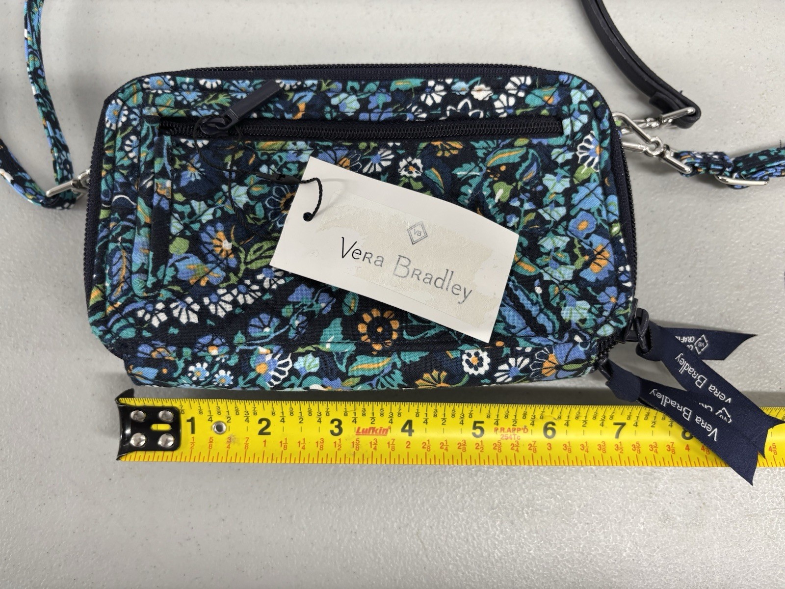 NEW! Vera Bradley AIO Crossbody Wallet Dreamer Paisley Plants RFID Protection
