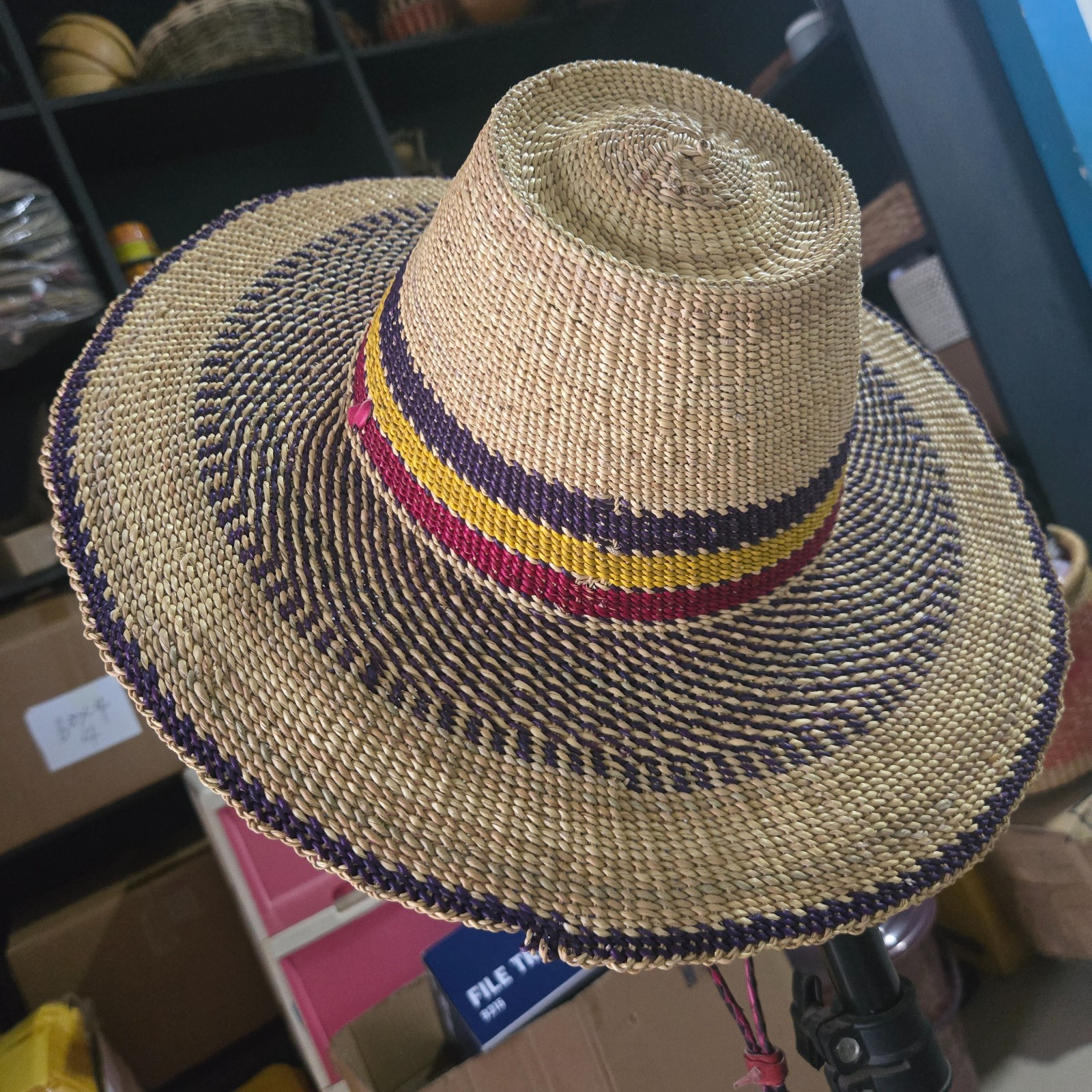 Bolga Hat with Strap – shipped from Ghana