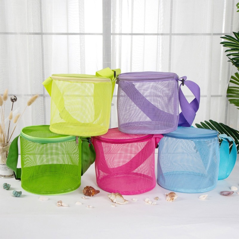 Hangable Swimming Beach Bucket Bag Child Bath Bag Pool Toy Storage Shoulder Bag