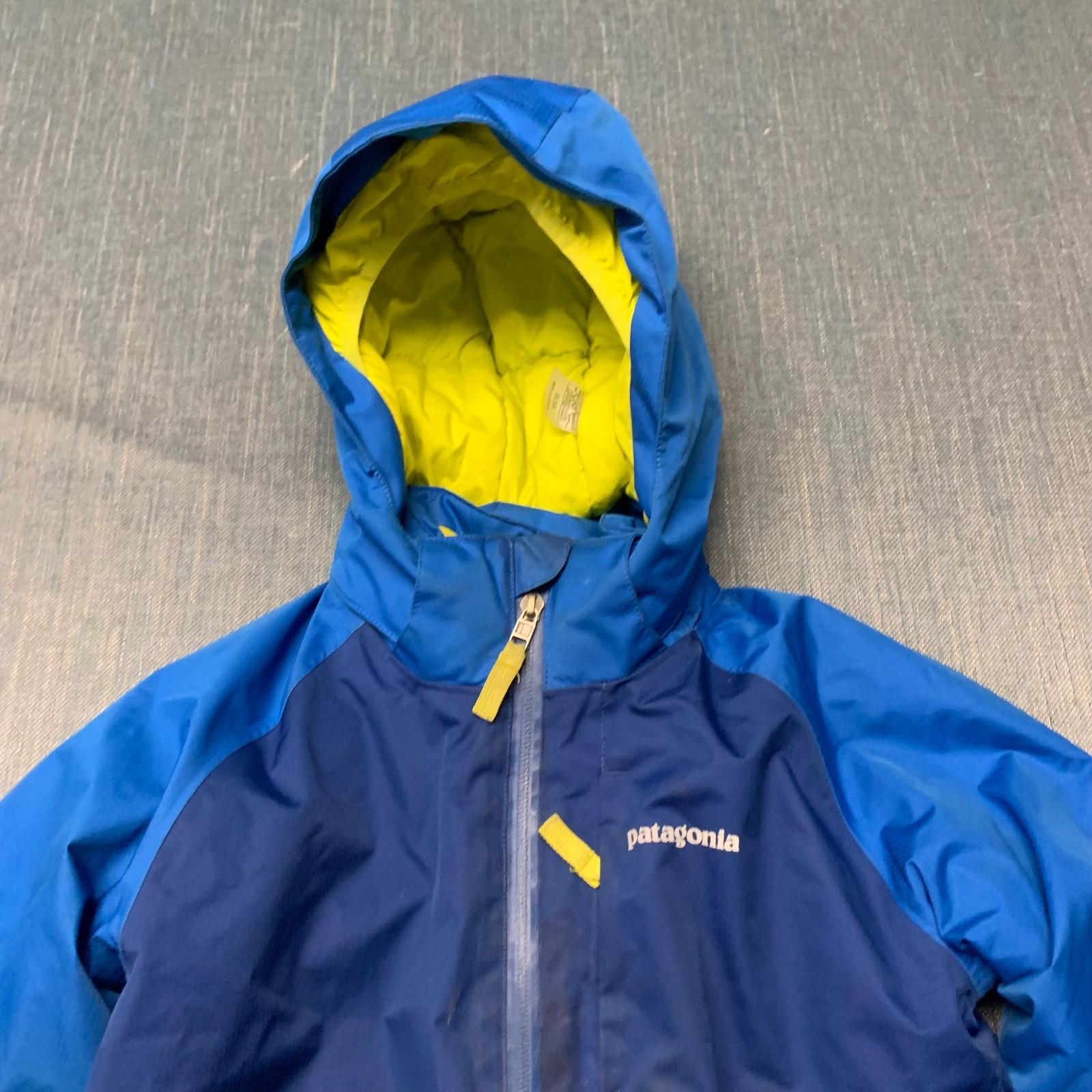 Patagonia Youth Ski Jacket Size XS 5-6 Blue Hooded Winter Insulated Full Zip