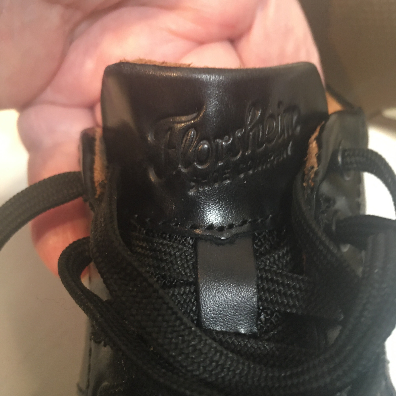 Size 12 12 Florsheim boys shoes lace up comfortech black leather and man made