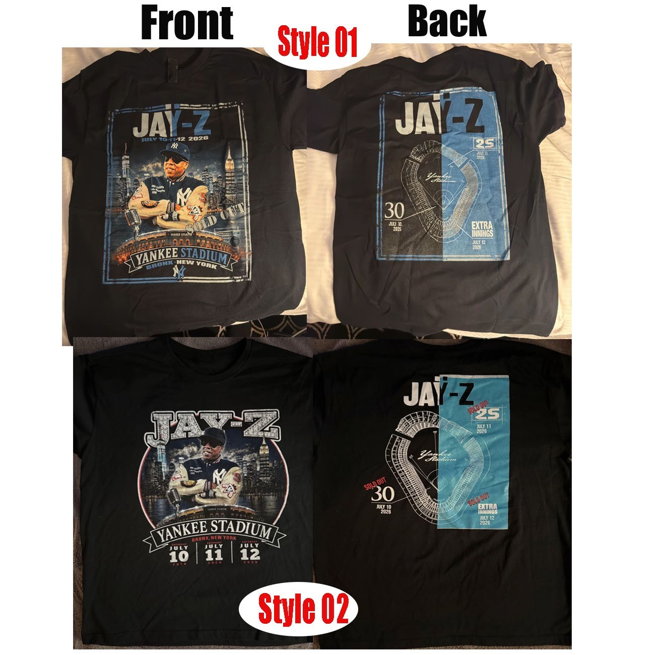 Jay-Z Yankee Stadium Bronx New York July 10-12 2026 Graphic T-Shirt, Gif Fan
