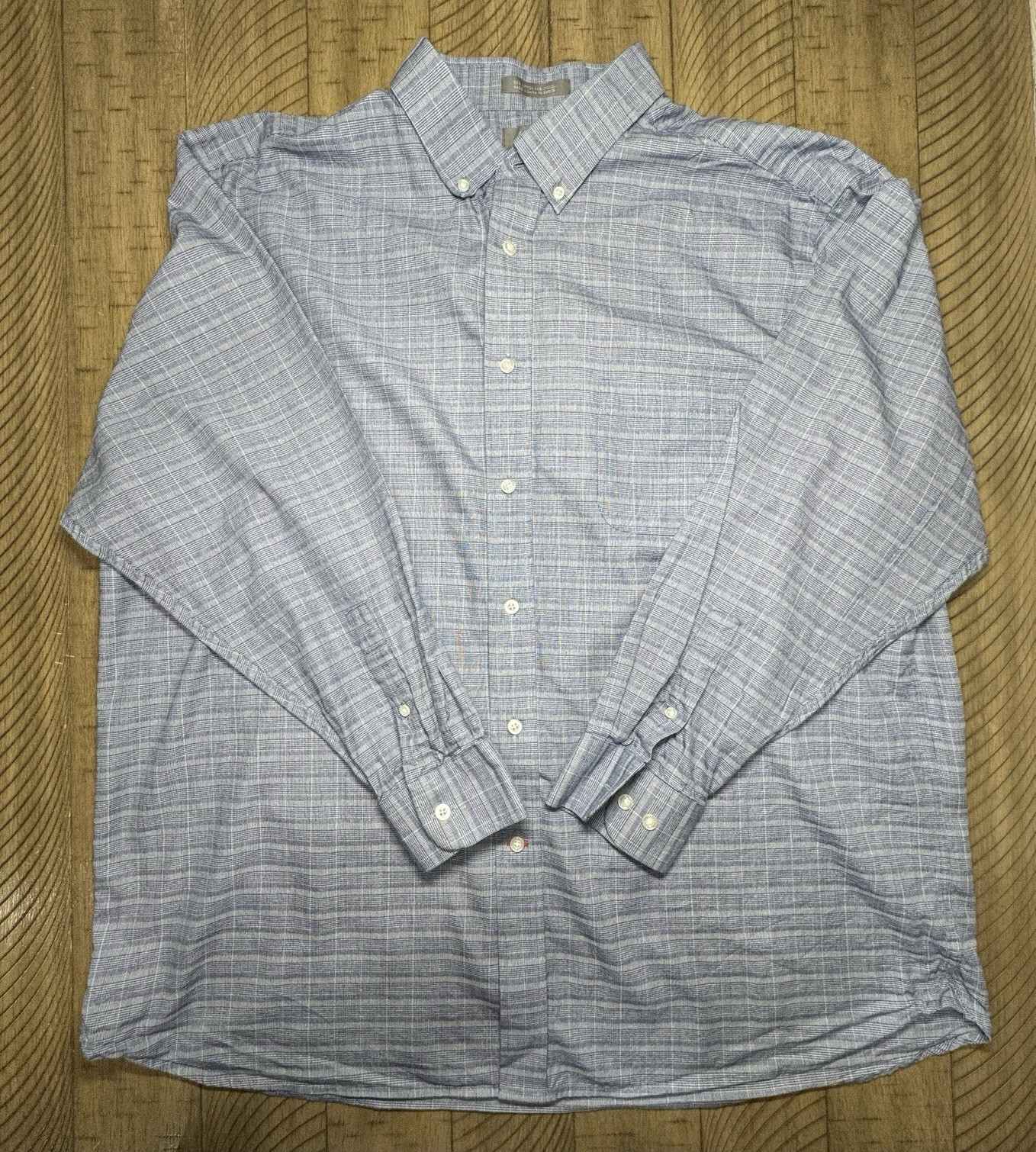 Daniel Cremieux Signature Collection Men’s XXL Blue Plaid Button-Down Shirt
