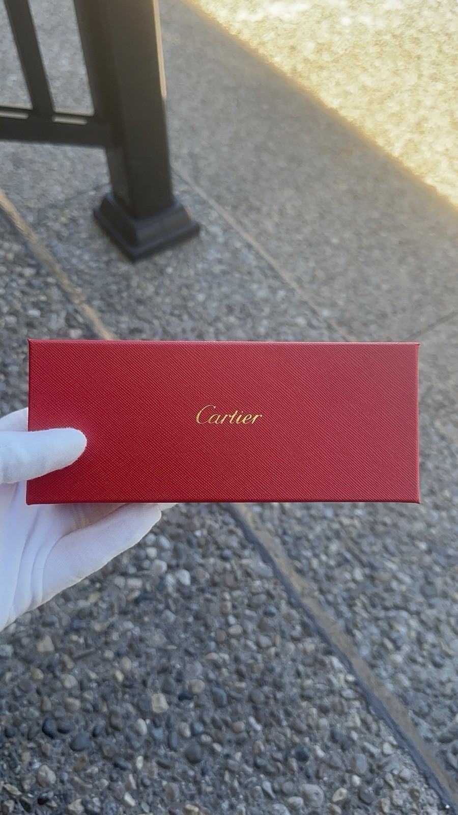 Cartier Big C Diamond Cut Brown Frameless Lens with Gold Frame