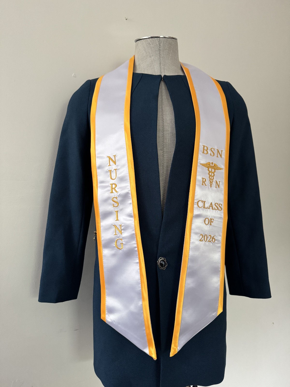 BSN RN Nursing Graduation Stole 2026 Embroidered Sash With Medical Logo